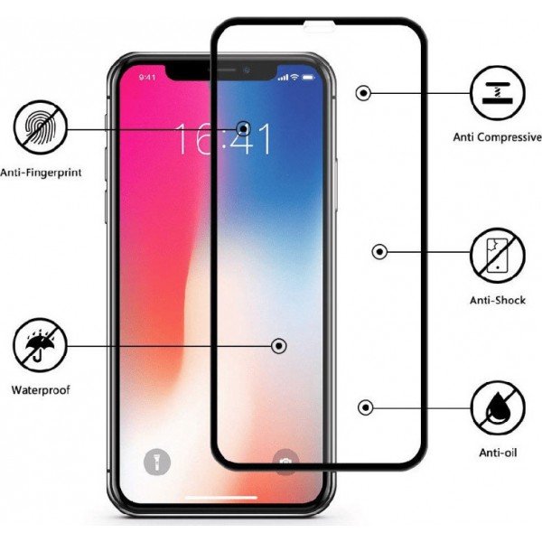 Full Glue Tempered Glass Black (Redmi Note 9S / 9 Pro)